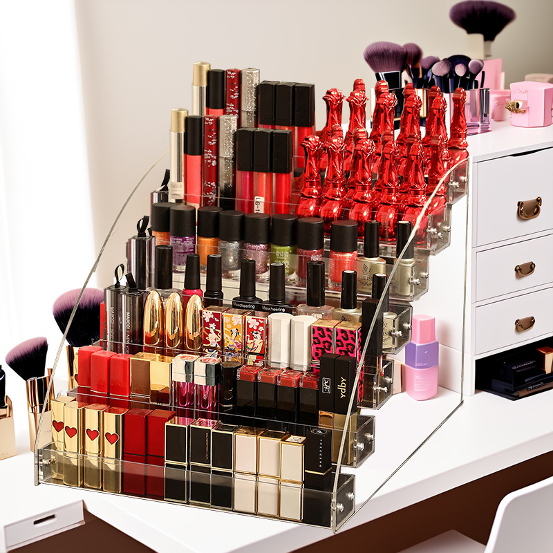 Nail Polish Display Rack Desktop Storage Rack Acrylic Transparent 7-Layer Stall Rack Widened Cigarette Rack Lipstick Display Rack