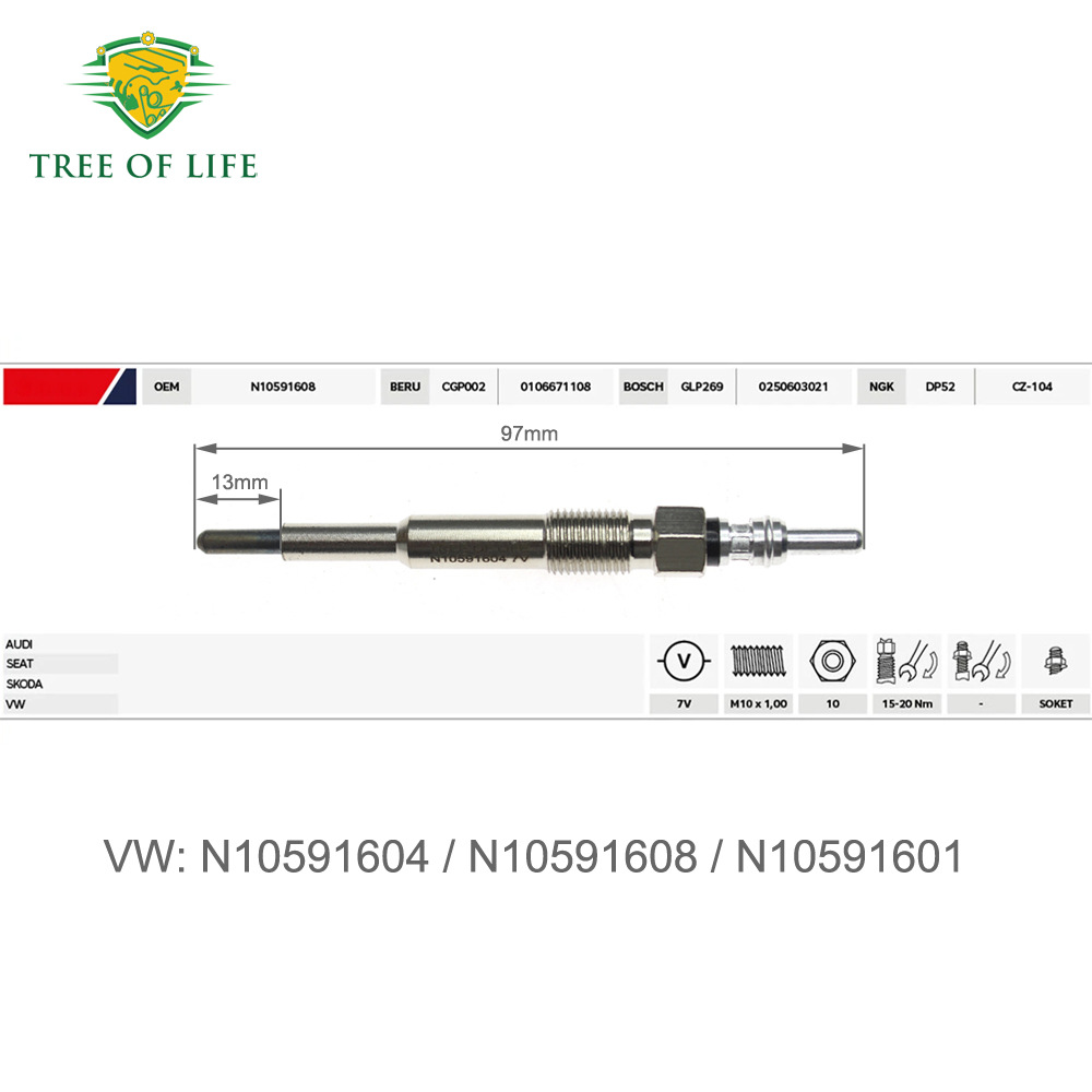 N10591604 N10591608 N10591601 Is Suitable for Audi Glow Plugs