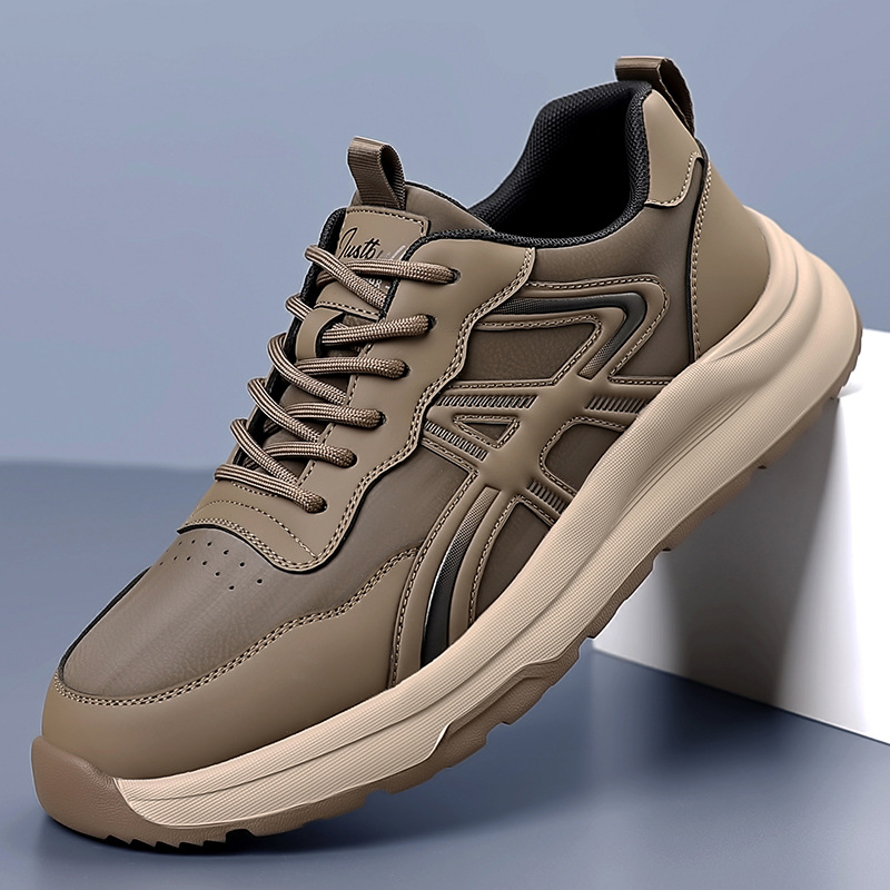 2025秋季冬真皮复古运动皮鞋男款厚底增高休闲时尚百搭潮鞋