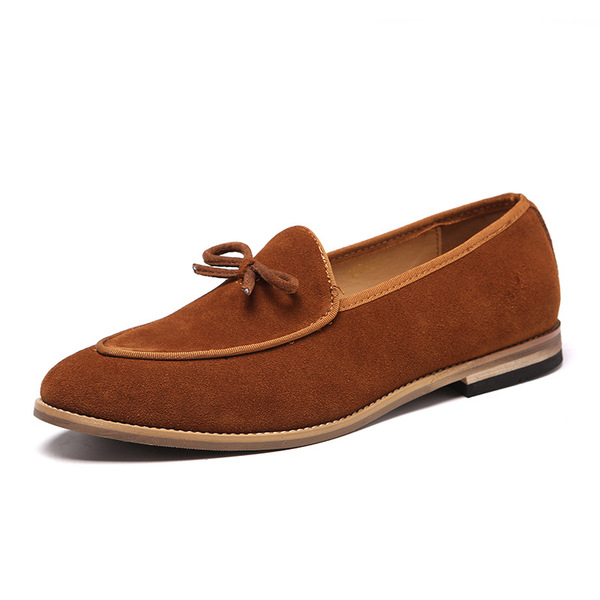 British Versatile Genuine Matte Men's Shoes Fashion Bow Trendy Men's Shoes