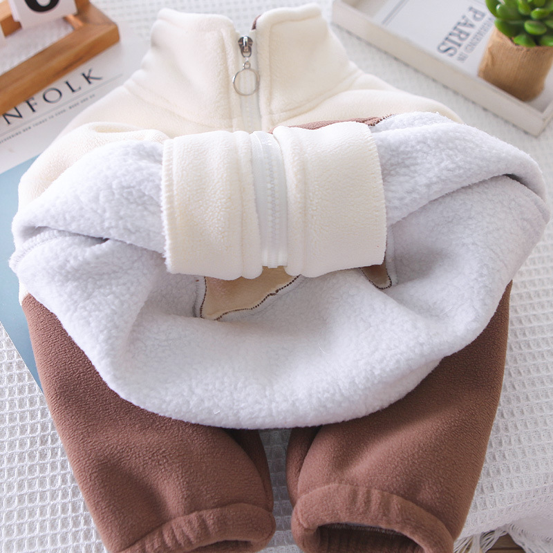 Ensemble d'automne et de vêtements pour garçons, nouveau style élégant 2024, ensemble deux pièces pour bébé fille avec ours en peluche épissé, vêtements pour enfants_voghion.com