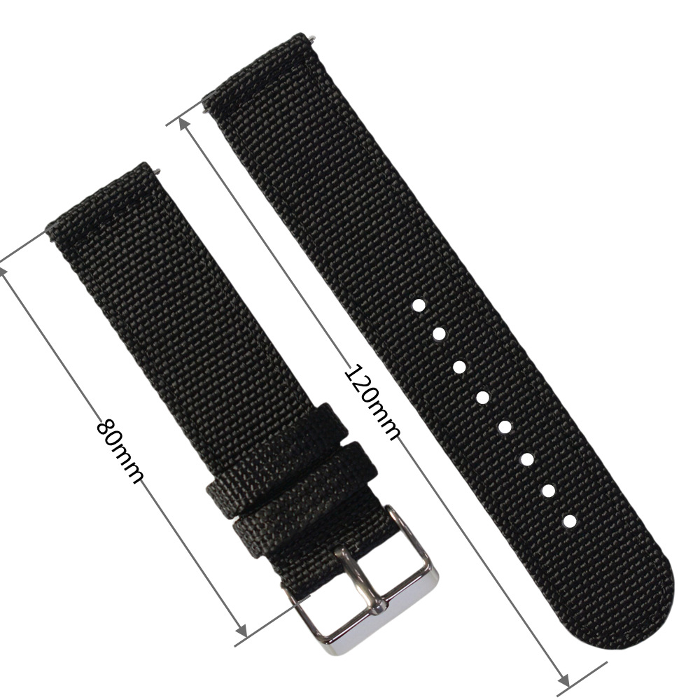 En stock al por mayor de liberación rápida de oreja real de Nylon banda de reloj 18 20 22 24mm Correa tejida de Nylon Correa