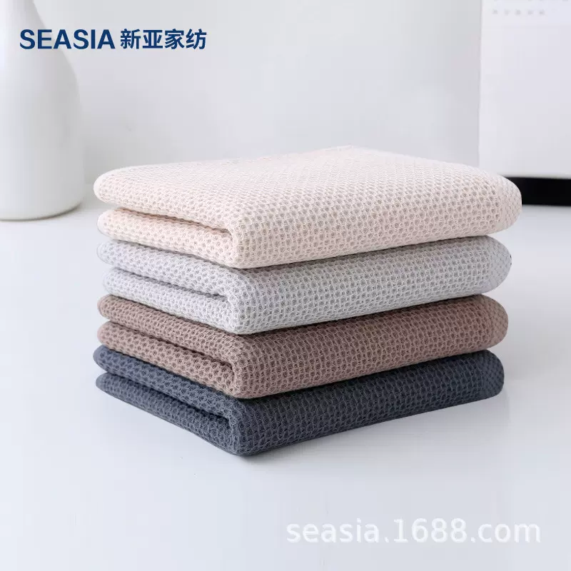 新亚方巾洗脸毛巾纯棉吸水小方巾经典吸汗成人擦手巾手帕蜂巢毛巾