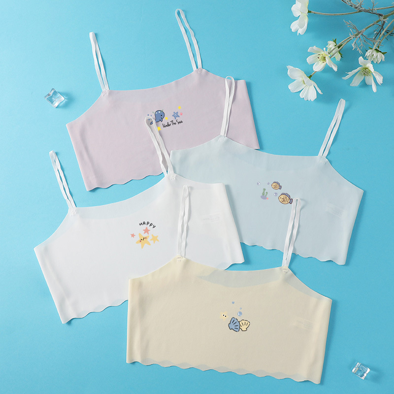 Girls' developmental bras, 10-17 year old girls' bras, elementary school girls' bras to prevent nipple protrusion, ice silk camisole