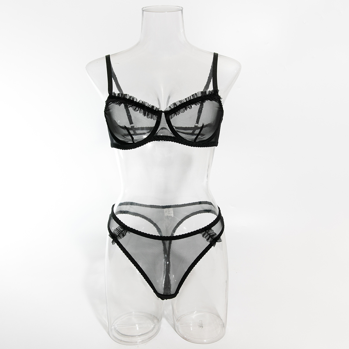 63g Weight Sexy Feel Of Sensation Bra&Panty Set Bra Category Polyester Fabric Type Gather, Breathable Function Solid Color Pattern 3/4 Cup Bra Cup All Seasons Season Simple Style Style Solid Color Sexy Gather Breathable Bra&Panty Set 12