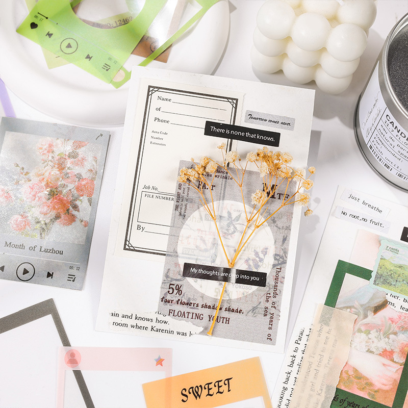 Xiyi Jinsi Diario PVC pegatinas a prueba de agua retro frontera pegatinas para niños ins estilo foto decorativa frontera pegatinas