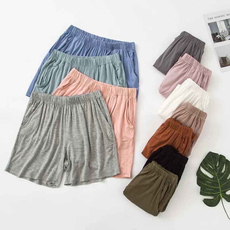 Summer Modal Loose Shorts for Women, Cotton Slimming High-Waisted Home Sleep Pants, Casual Plus-Size Women's Home Pants with Pockets Summer Modal Loose Shorts for Women, Cotton Slimming High-Waisted Home Sleep Pants, Casual Plus-Size Women's Home Pants with Pockets