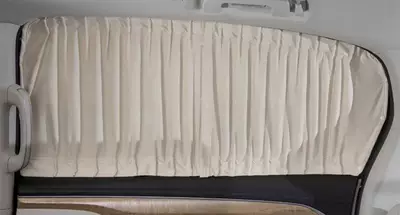 Applicable to Chuanqi GM6 modified deer velvet leather car curtain gm8 car private side window sunshade (Car curtains) - 7-window-deerskin-velvet-beige-aluminum-alloy
