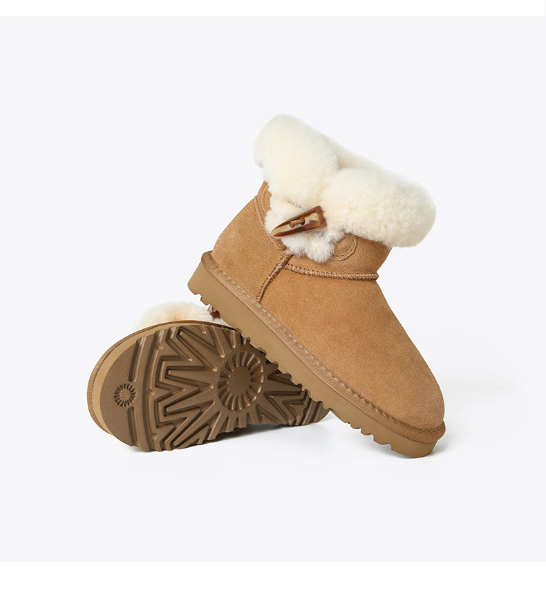 Autumn and winter fur one non-slip thick warm cotton boots wool ankle boots_voghion.com