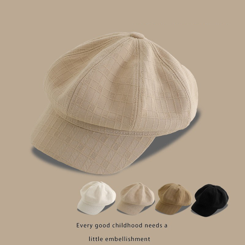 Otoño y invierno nuevo ins gorra de octogono de lengua de pato coreana gorra de invierno para hombres y mujeres gorra de invierno de calabaza de aire universal