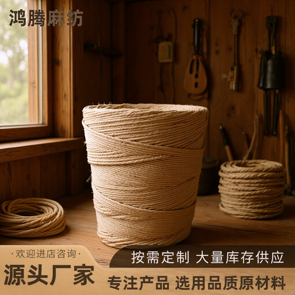 厂家批发麻绳黄麻绳工艺手工编织包装照片墙装饰品挂绳环保材质