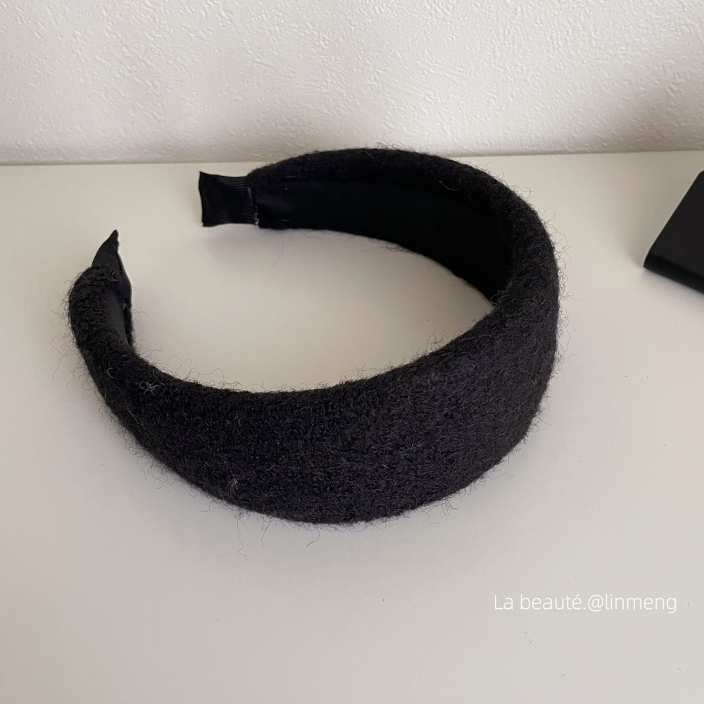 Diadema superior de cráneo alto Diadema de fragancia pequeña negra de alta calidad Diadema de estilo perla coreana arco simple cueva para el cabello accesorios para el cabello femenino