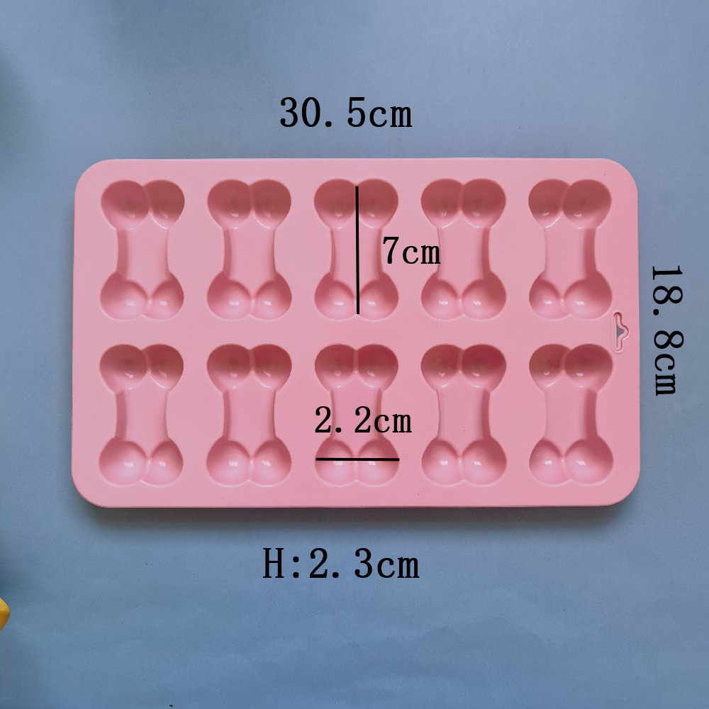 10 huesos 52 molde de silicona pastel helado pudín molde de postre jabón utensilios de cocción