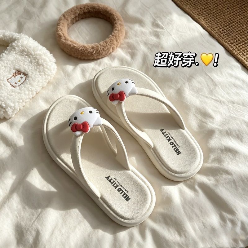 Eleven Steps Hello Kitty Women's Soft-Soled Non-Slip Flip-Flops 2026 New Style for Home and Outdoor Use, Versatile Beach Sandals Eleven Steps Hello Kitty Women's Soft-Soled Non-Slip Flip-Flops 2026 New Style for Home and Outdoor Use, Versatile Beach Sandals