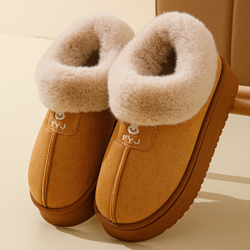 thick-soled cotton slippers women‘s winter 2025 new indoor home non-slip warm couple outdoor cotton slippers women‘s winter