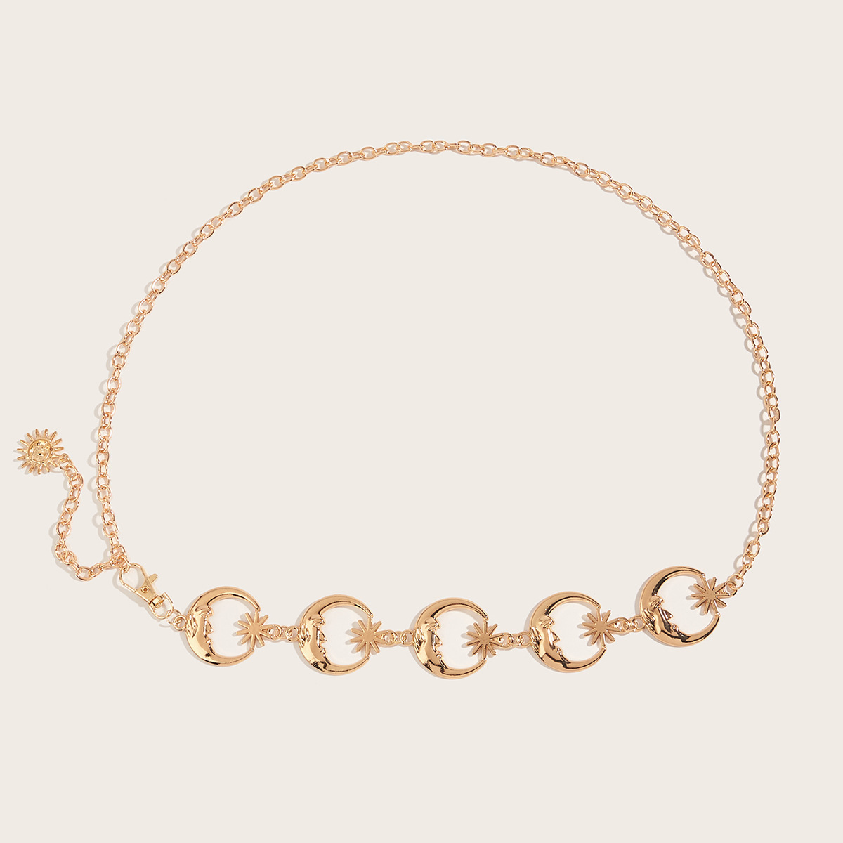 100g Weight Waist Chain Classification Holiday, Beach Occasion Iron Material Sun Pattern Spring&Summer Season Women's Gender Vacation Style Wholesale Jewelry Vacation Sun Iron Waist Chain 无