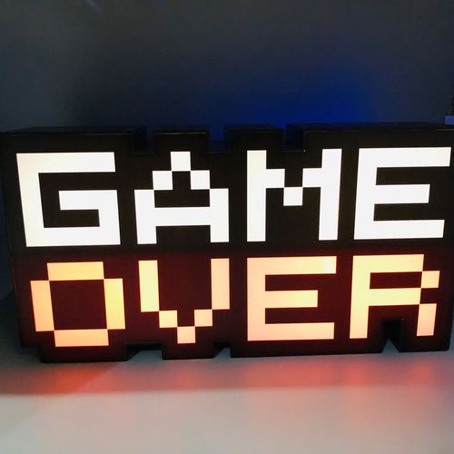 Cute Pixel Wars Voice Controlled GAME OVER USB Night Light Music Rhythm Color Changing Pickup Night Light