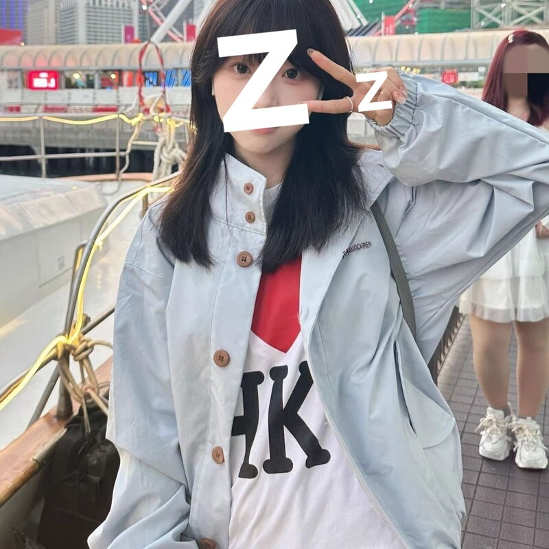 Stylish Korean-style stand-collar early spring jacket for women, 2026 new spring casual loose jacket for petite women