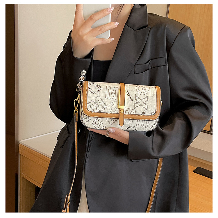 High-End-Damentasche, trendige Damentasche, modische kleine Tasche, Retro-Druck-Handtasche, Umhängetasche, leichte Luxus-Umhängetasche_voghion.com