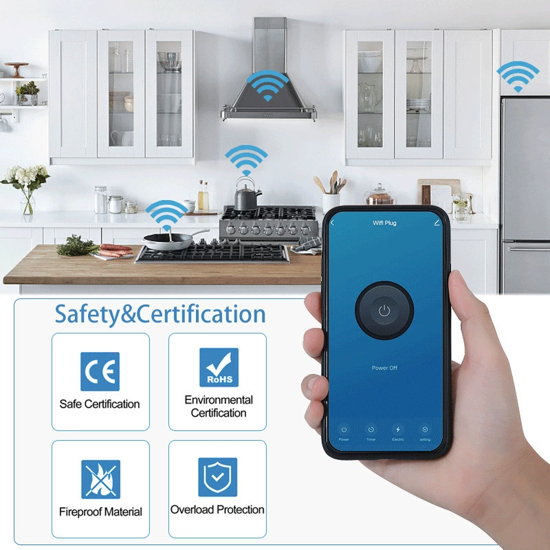 Умная розетка TUYA с граффити Wi-Fi, европейские нормы, 16A, измерительная версия, дистанционное управление, умный дом, умная вилка
