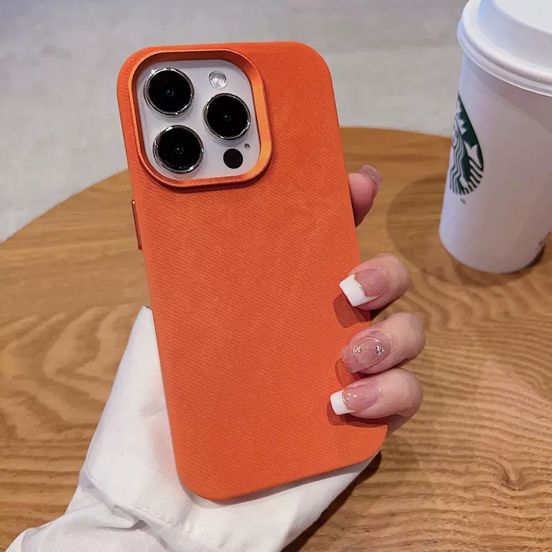 Patrón de tela de fibra de color sólido simple para iPhone15ProMax para hombres y mujeres 13 funda para teléfono móvil 12 Apple 14 atracción magnética