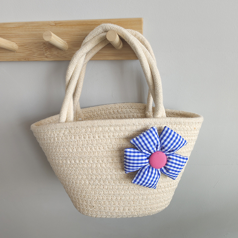 Bolso de mano de verano para mujer, estilo 2026, bolso tote tejido de cuerda de algodón, bolso de playa para viaje, venta al por mayor transfronteriza image 13