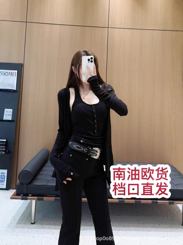 【南油薇薇高端女装】25新款韩系休闲不规则刺绣开衫背心两件套|undefined