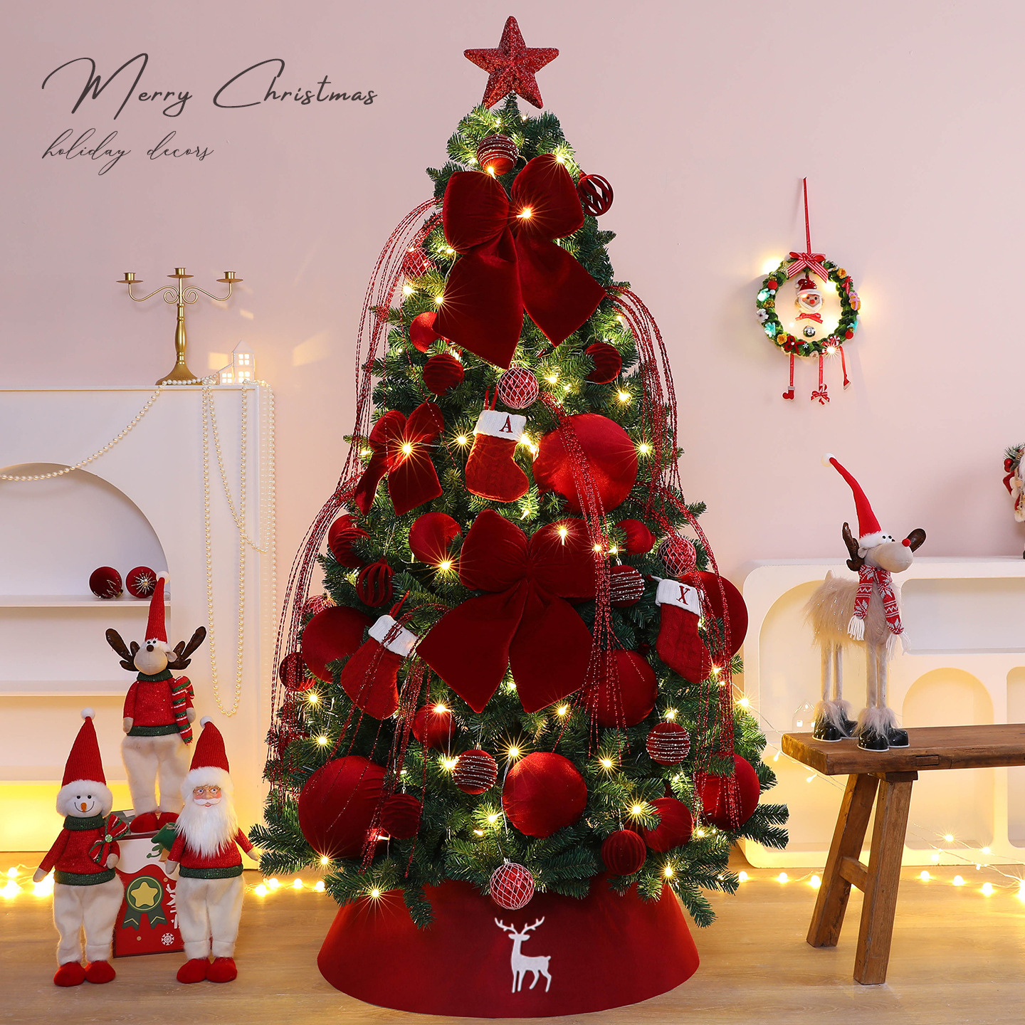 El vino de explosión mangarra set de árbol de Navidad gran decoración de Navidad interior y exterior decoración de árbol de Navidad
