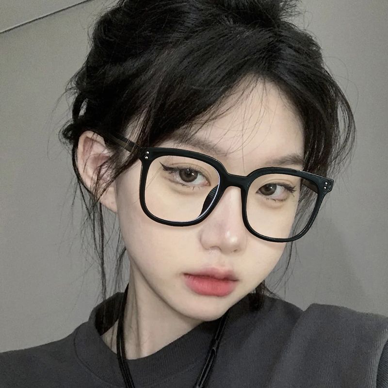 网红黑框素颜眼镜女韩版潮近视可配度数防蓝光防辐射平光镜男偏光