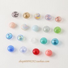 复古扁圆车轮直孔空心玻璃珠diy串珠手作项链手链材料配件