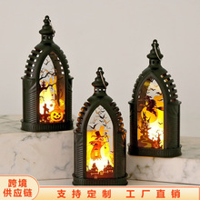 文达跨境新款亚马逊热卖万圣节装饰欧式电子蜡烛台风灯摆件