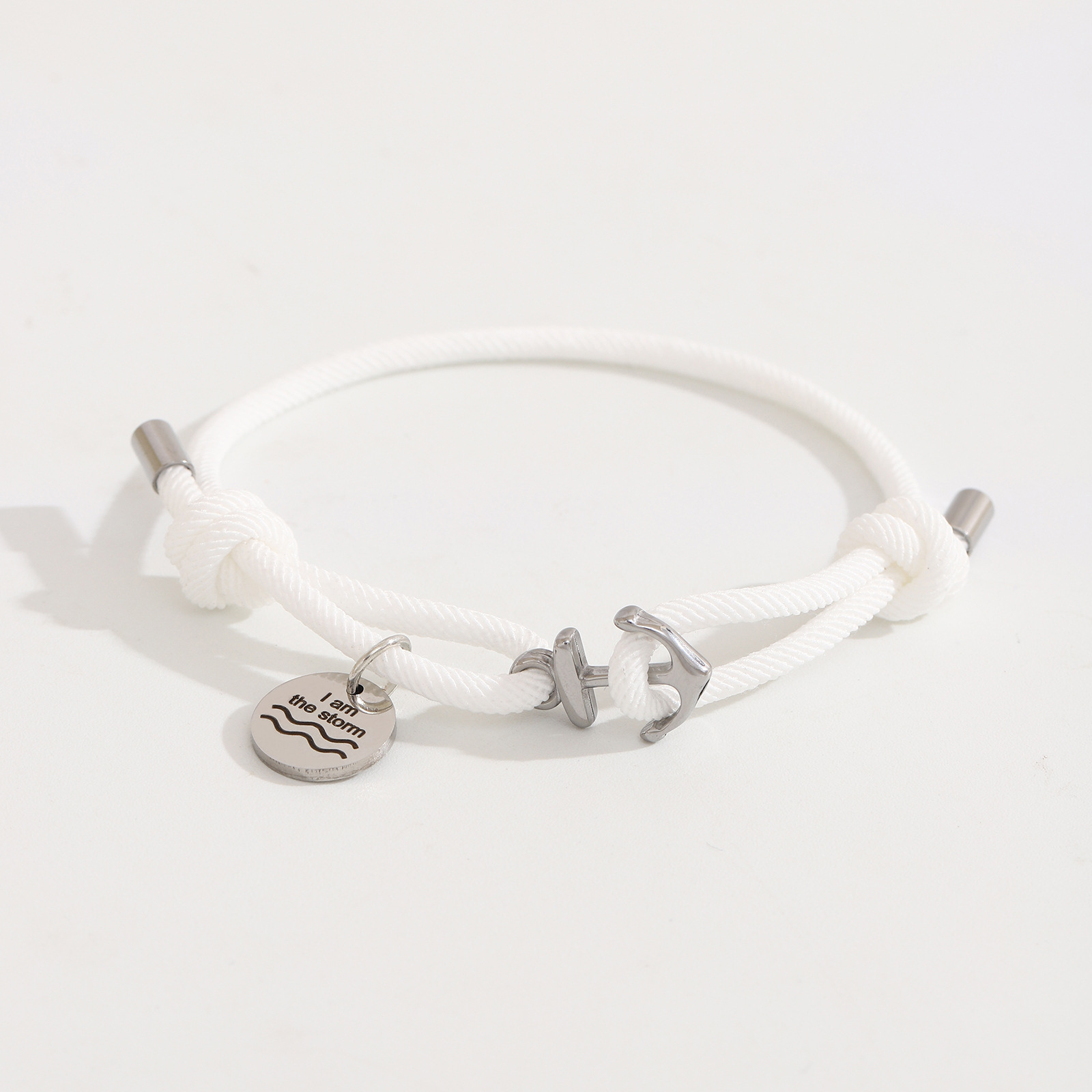 Round Anchor Milan White Bracelet Silver Accessories