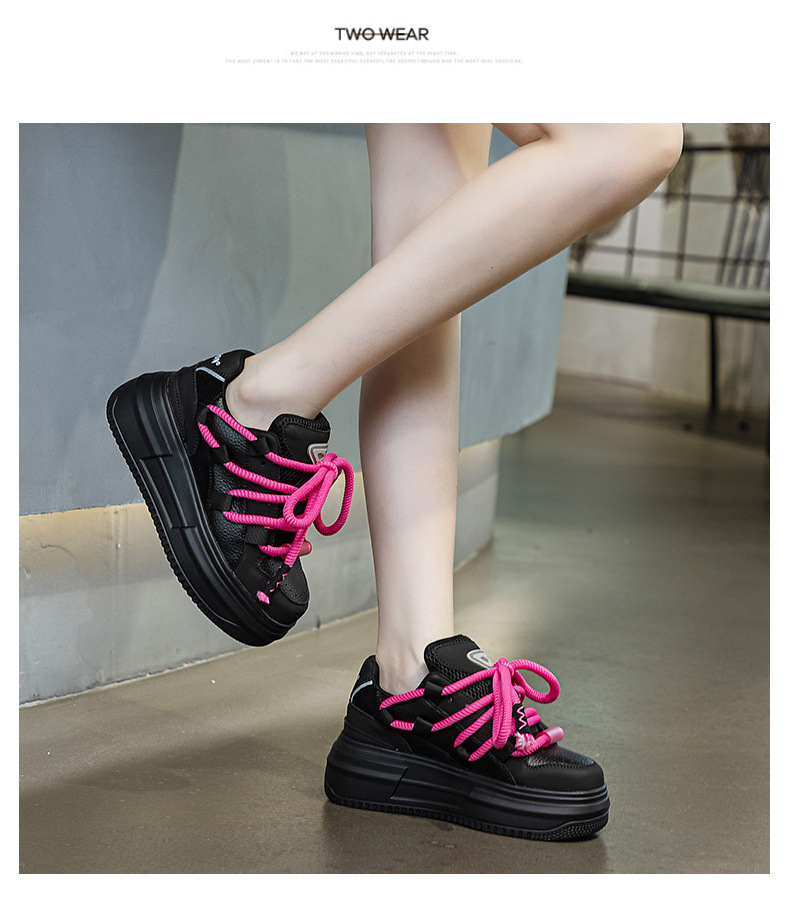 Damen Skateboard Sneaker Bunte Freizeitschuhe Mit Plateau_voghion.com