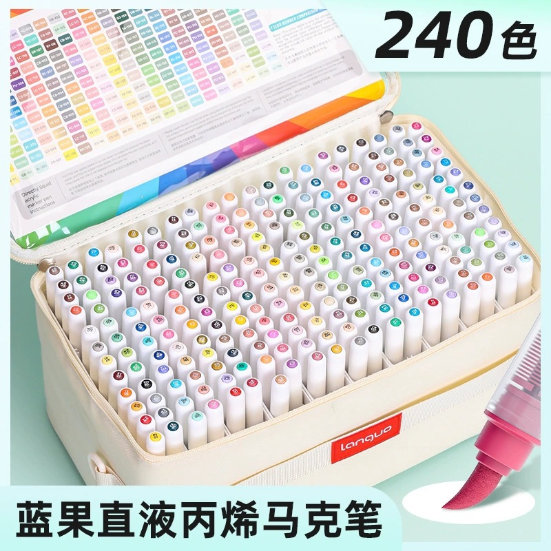 Direct Liquid Acrylic Marker Pen with Cotton Core Soft Tip for Art Drawing, Non-Transparent, Stackable Colors, Portable Watercolor Pen M720 Cross-Border