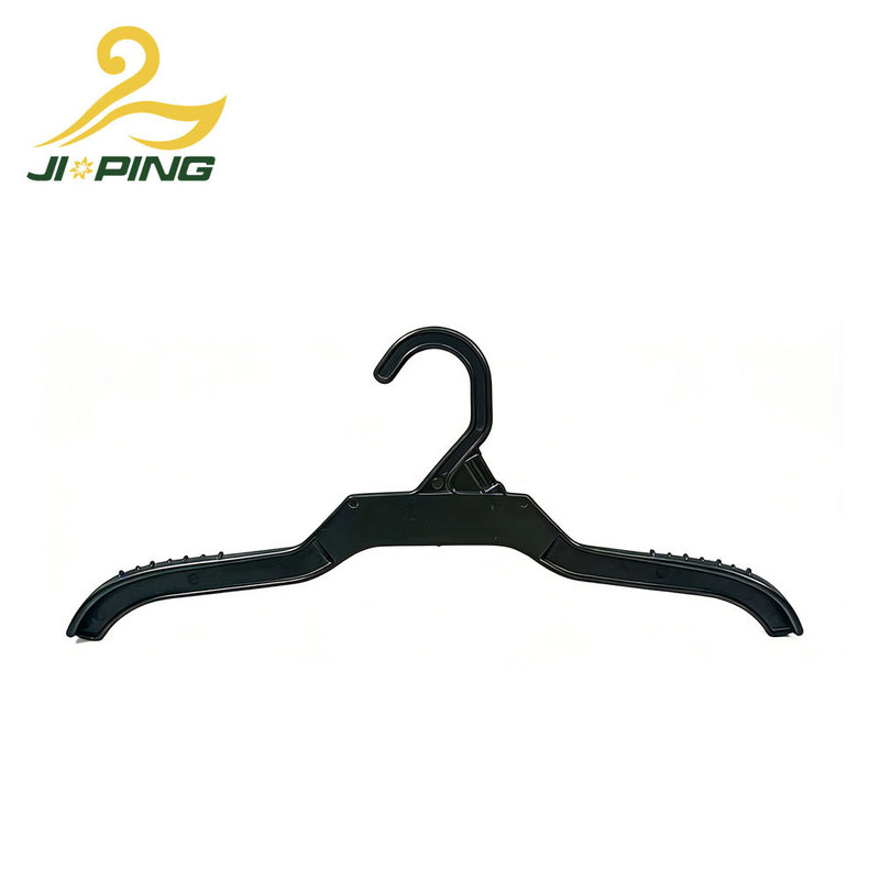 Customized Logo Black Non-Slip Plastic Children's Hangers with Serrated Edges for Children's Clothing Stores, Wholesale for Mother and Baby Stores Customized Logo Black Non-Slip Plastic Children's Hangers with Serrated Edges for Children's Clothing Stores, Wholesale for Mother and Baby Stores