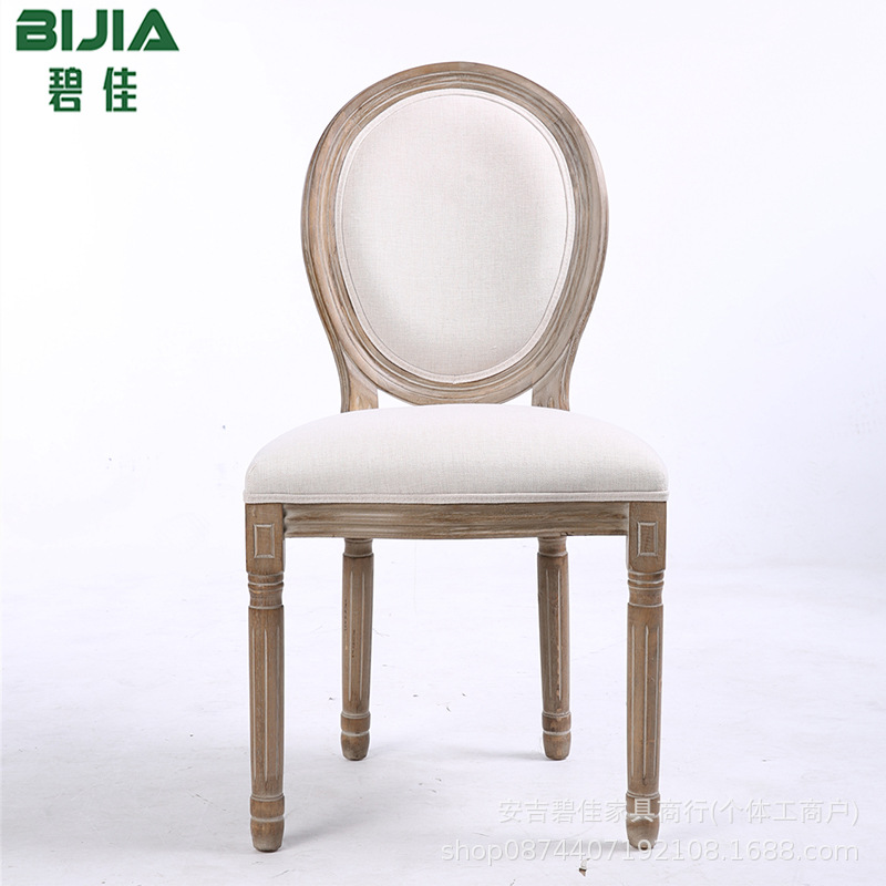 Sillas de madera maciza sillas de restaurante retro sillas de café de hotel sillas de boda sillas de alquiler de boda sillas de espalda redonda idílicas europeas