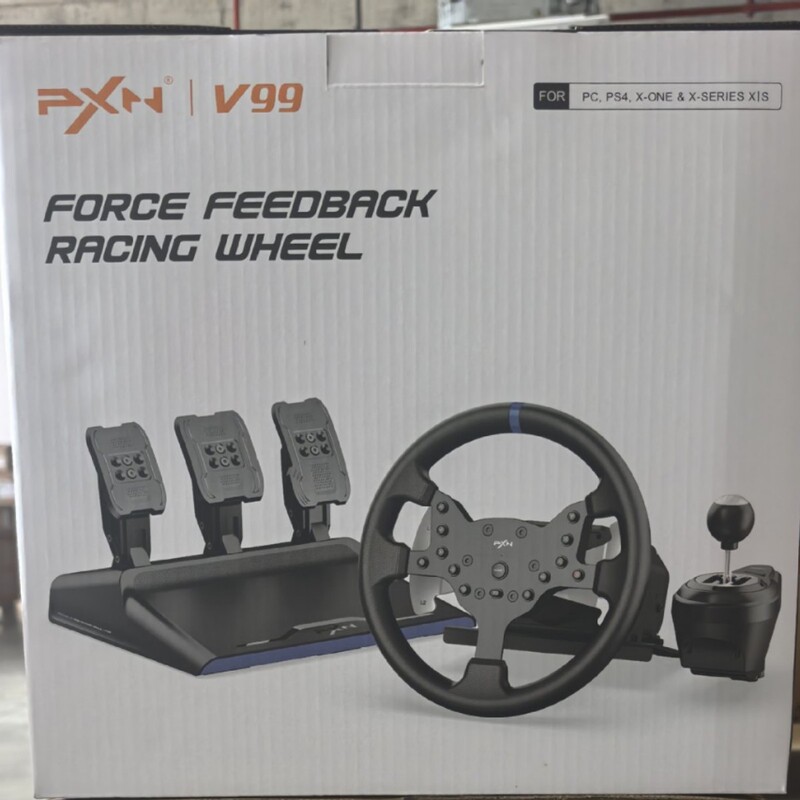 Suitable for V99 Racing Game Steering Wheel Simulator, Force Feedback, Compatible with Pc/Ps4