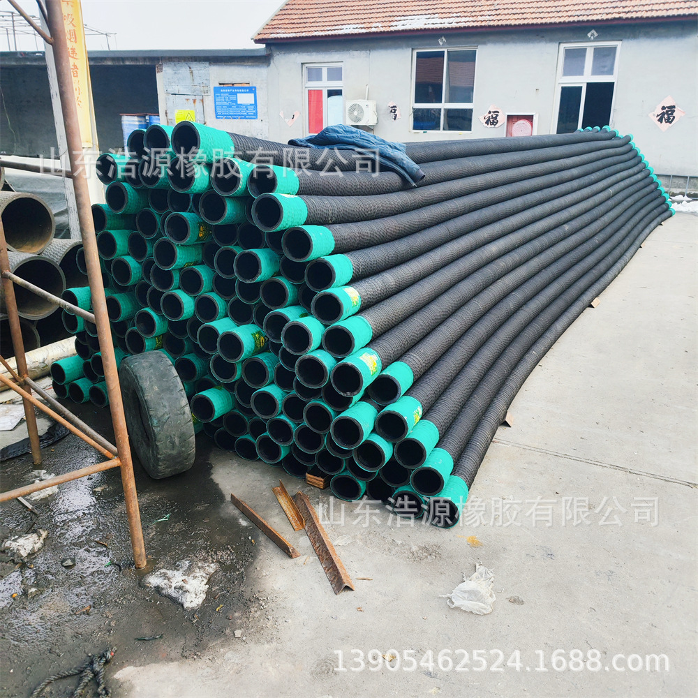 红头耐磨橡胶钢丝管出口非洲加纳淘金专用吸排砂橡胶钢丝软管