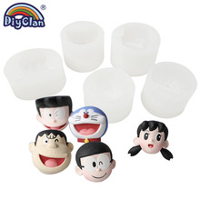 卡通哆啦A梦叮当猫捏捏硅胶模具滴胶diy石膏扩香石巧克力矽胶模