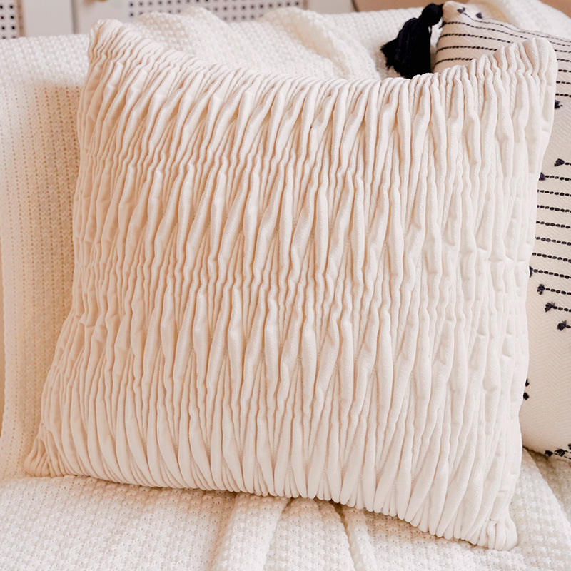 Sofá de estilo de crema de estilo nórdico lujoso cama ventana flotante sofá almohada cojín almohada image 22