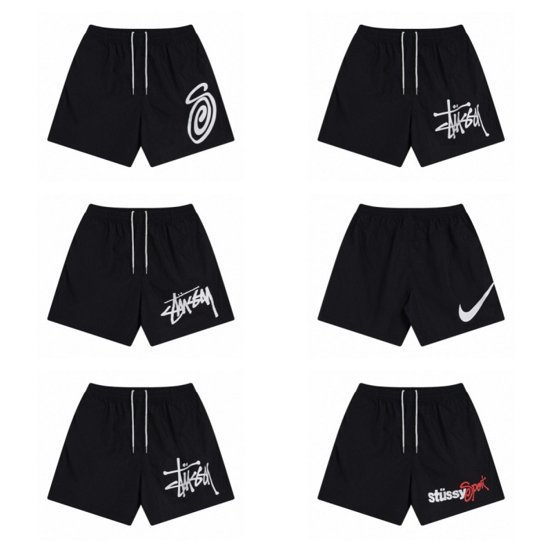 Cross-Border Hot-Selling Classic Solid Color Printed Logo Loose Fit 4-Point Shorts Quick-Drying Beach Shorts Cross-Border Hot-Selling Classic Solid Color Printed Logo Loose Fit 4-Point Shorts Quick-Drying Beach Shorts