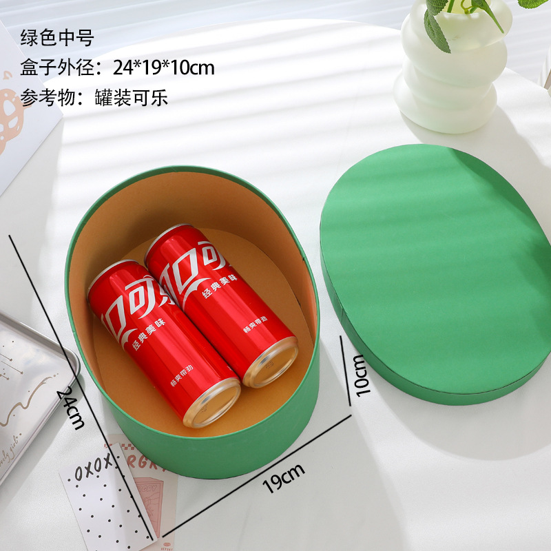 Caja de regalo ovalada de papel kraft para hornear, caja de embalaje para galletas de cumpleaños estilo Xiaohongshu INS, caja de regalo para damas de honor