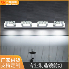跨境LED水晶镜前灯跨境3头时尚美规不锈钢浴室镜柜化妆镜补光壁灯