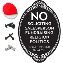 禁止推销门牌黑色禁止招揽警告提示牌亚马逊热销款高档黑色铝塑板