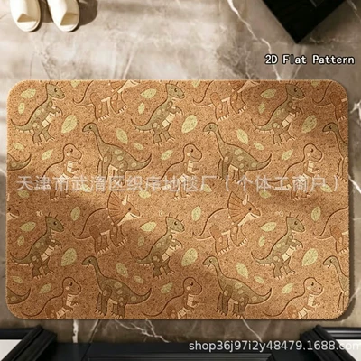 Avtomobil döşəmə paspasları – floor mat, available for dropshipping - zx-nature-and-dinosaurs-21-3040silk-loop-without-edge-finishing