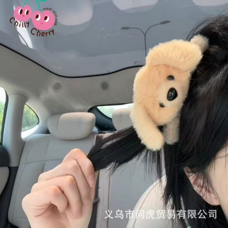 气质蝴蝶结抓夹女高级感2025新款毛绒发夹大号发量多鲨鱼夹子头饰|undefined
