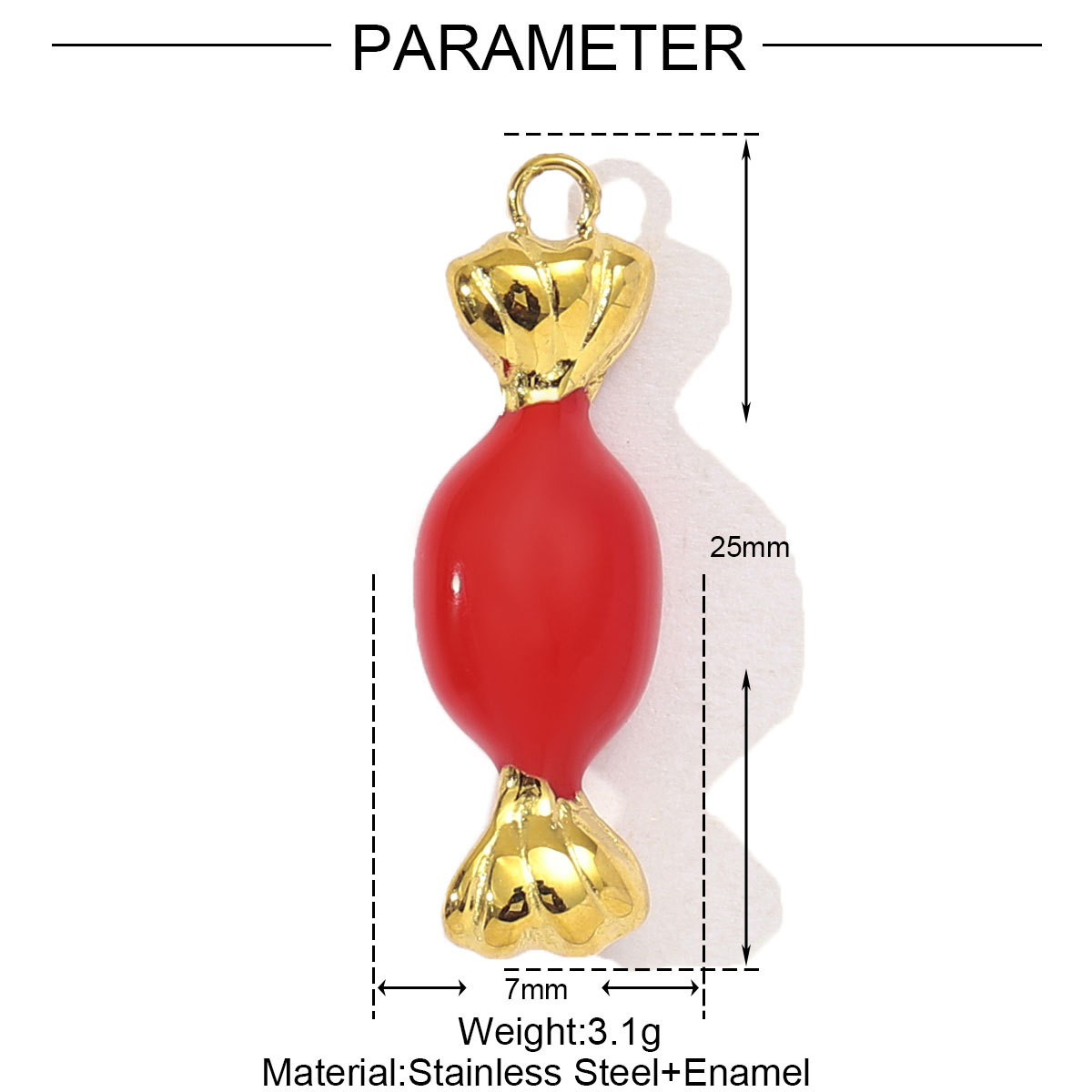 12g Weight PVD Coated Gold Plating Process Pendant Jewelry Making Type 3 PCS/Package Quantity 304 Stainless Steel Material Geometric, chili Pattern Cute, Retro Style Plating Craft 3 PCS/Package 304 Stainless Steel Geometric Chili Polished Pendant DIY Ornament Accessories 2