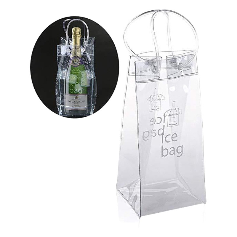 Amazon Explosions Spot PVC Anti-Leakage ice Wine bag Wine Transparent Portable ice bag ice bag