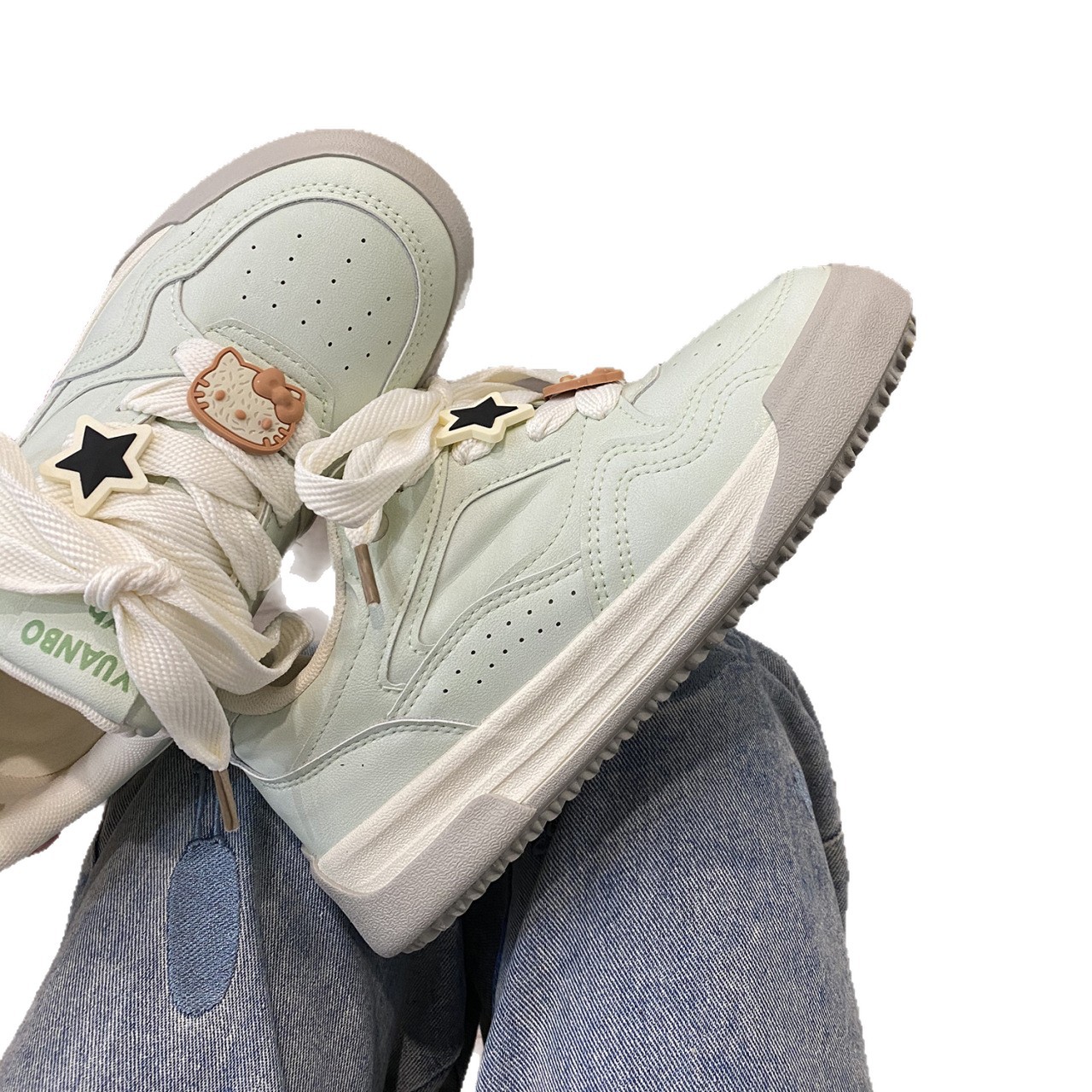 Modas con suela gruesa versátil zapatos de entrenamiento de otoño 2025 nuevos zapatos de nicho originales de mujer zapatos deportivos verdes menta feos para mujeres