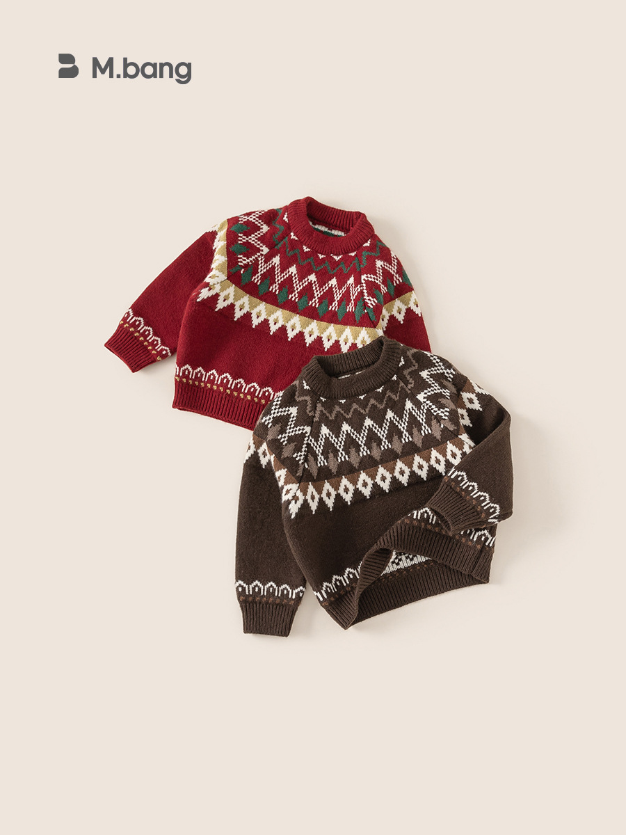 Ropa de niños Youbao otoño y invierno nueva ropa de Año Nuevo para niños suéter niñas camisas de punto de manga larga camisa de punto para niños